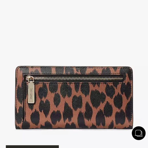 Kate Spade Schuyler Large Slim Bifold Leopard Wallet KE814 NWT $179 Leopard - Picture 6 of 8